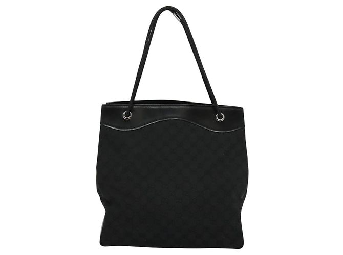 Bolsa tote em canvas GG Gucci preta 109141 Auth nb078 Preto - vista 2