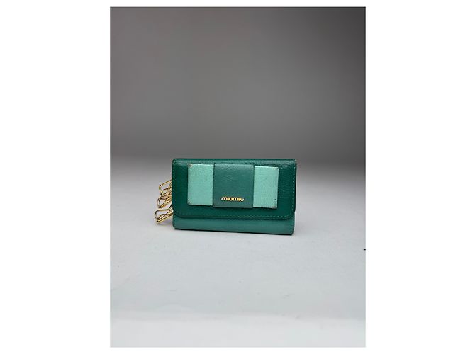 Vintage Miu Miu Leather Key Holder Green - view 2