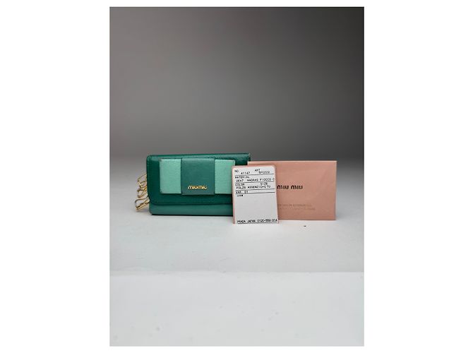 Vintage Miu Miu Leather Key Holder Green - view 4