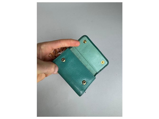Vintage Miu Miu Leather Key Holder Green - view 6