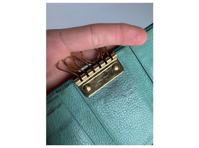 Vintage Miu Miu Leather Key Holder Green - view 8