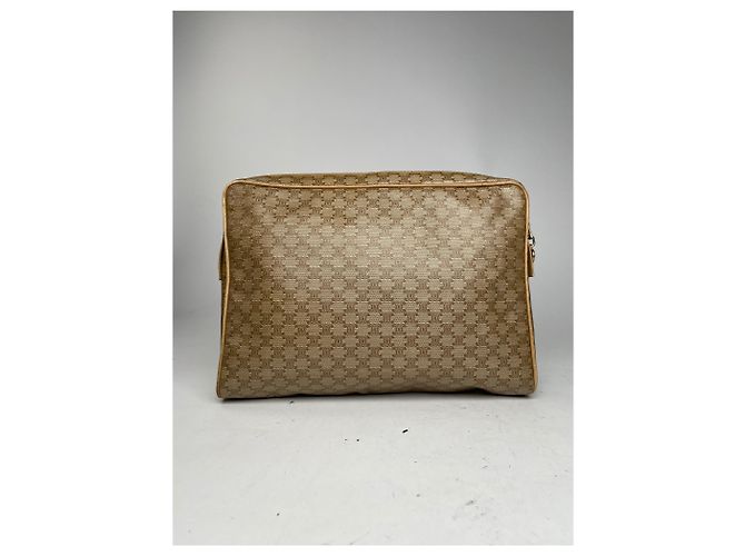 Céline Clutch in pelle monogramma Triomphe vintage di Celine Beige - vista 2