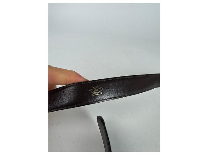 Vintage Gucci GG Ledergürtel braun - Ansicht 2