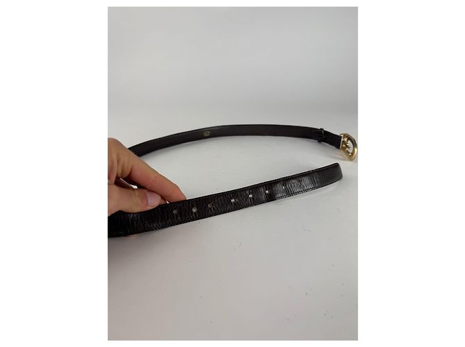 Vintage Gucci GG Ledergürtel braun - Ansicht 7