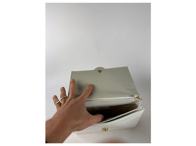Vintage Givenchy 4G Tasche aus Leder Weiß - Ansicht 15
