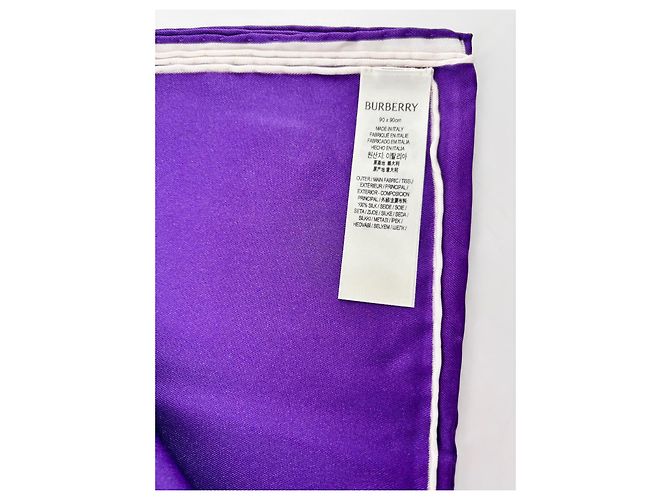 Foulard in seta Burberry multicolore 90cm x 90cm - vista 3
