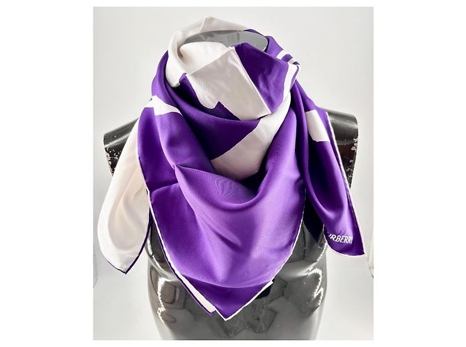 Foulard in seta Burberry multicolore 90cm x 90cm - vista 6