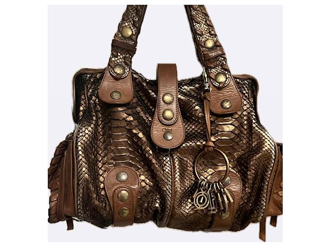 Chloé Bronze Python Silverado Shoulder Bag - view 3