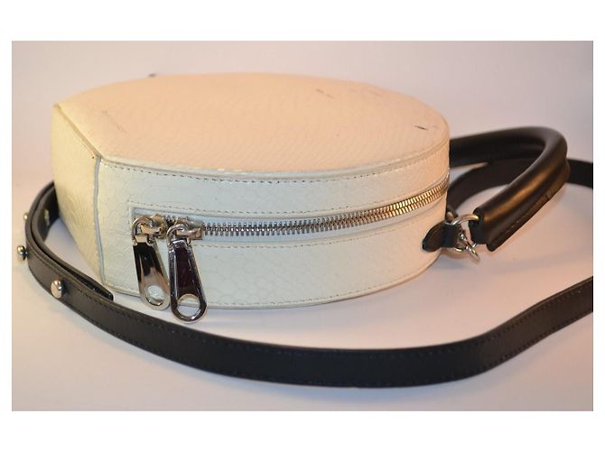 Rebecca Minkoff Handtasche aus Leder Python Print Schwarz Weiß - Ansicht 4
