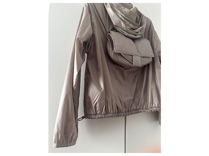 Fendi Windbreaker Logo Polyamid Beige Anthrazitgrau Bronze - Ansicht 12