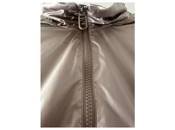 Fendi Windbreaker Logo Polyamid Beige Anthrazitgrau Bronze - Ansicht 7