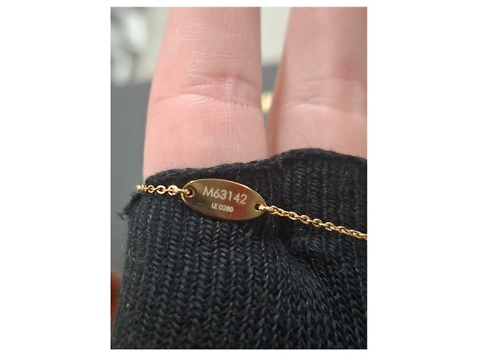 Twist Bracciale Louis Vuitton Nanogram bicolore in metallo dorato D'oro - vista 14