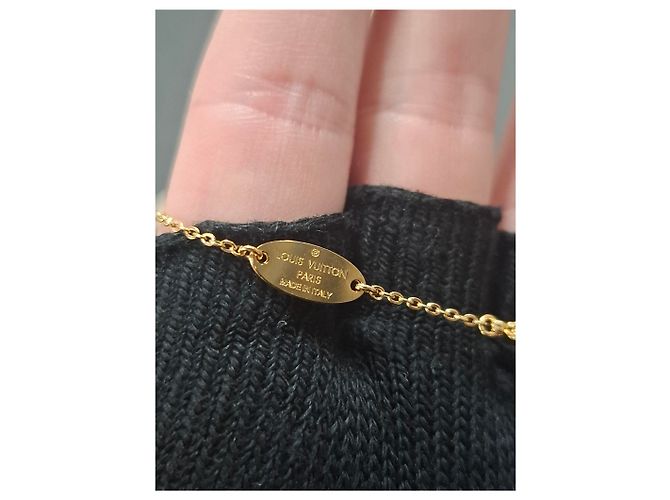 Twist Bracciale Louis Vuitton Nanogram bicolore in metallo dorato D'oro - vista 16