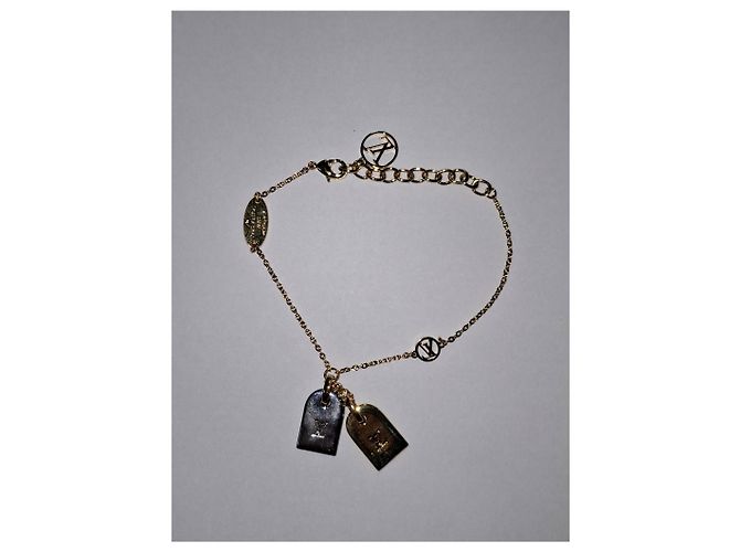 Twist Bracciale Louis Vuitton Nanogram bicolore in metallo dorato D'oro - vista 17
