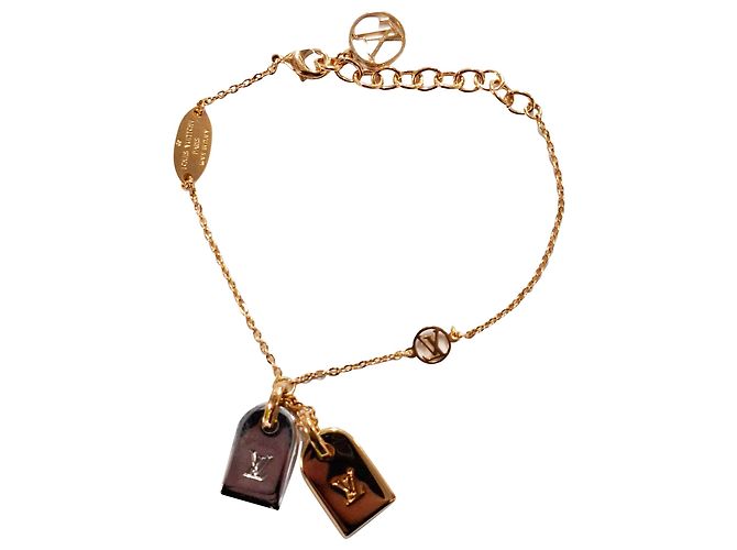 Twist Bracciale Louis Vuitton Nanogram bicolore in metallo dorato D'oro - vista 2