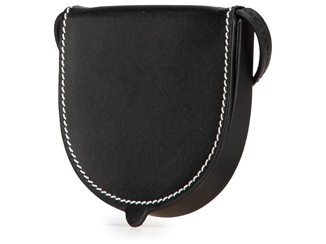 LOEWE Mini Pouch Anagram in pelle di vitello morbida nera con tacco - vista 2