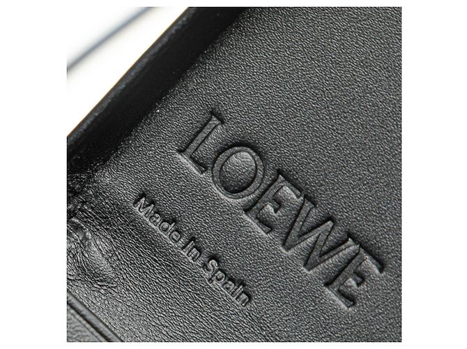 LOEWE Mini Pouch Anagram in pelle di vitello morbida nera con tacco - vista 7