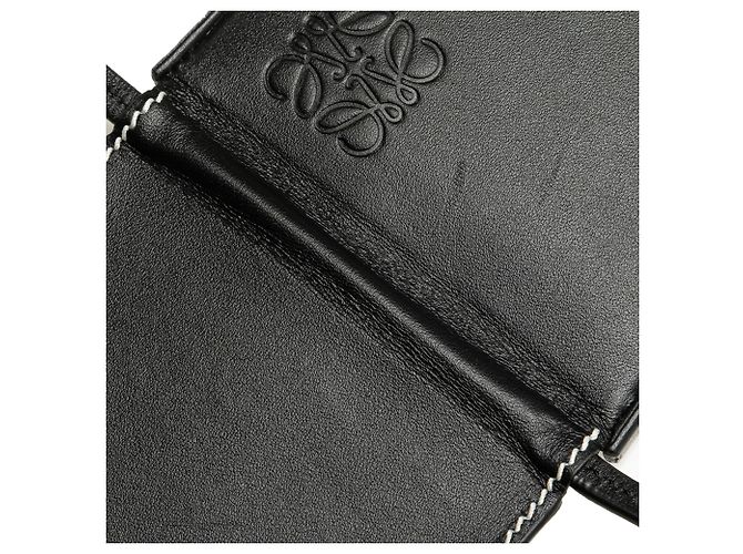 LOEWE Mini Pouch Anagram in pelle di vitello morbida nera con tacco - vista 9