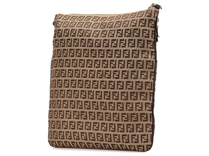 Fendi Beige Zucchino Canvas Crossbody - vista 2