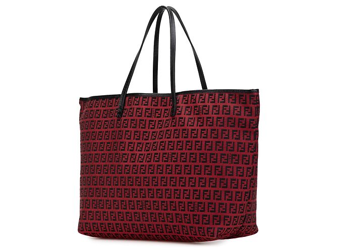Fendi Rote Medium Zucchino Canvas Roll Tote Bordeaux - Ansicht 2