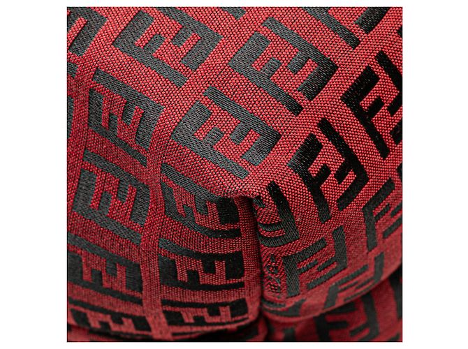 Fendi Rote Medium Zucchino Canvas Roll Tote Bordeaux - Ansicht 7