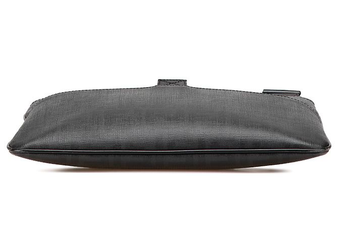 Sac à bandoulière en toile enduite Zucca noire Fendi - vue 3
