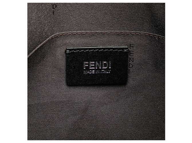 Sac à bandoulière en toile enduite Zucca noire Fendi - vue 5