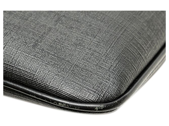Sac à bandoulière en toile enduite Zucca noire Fendi - vue 9