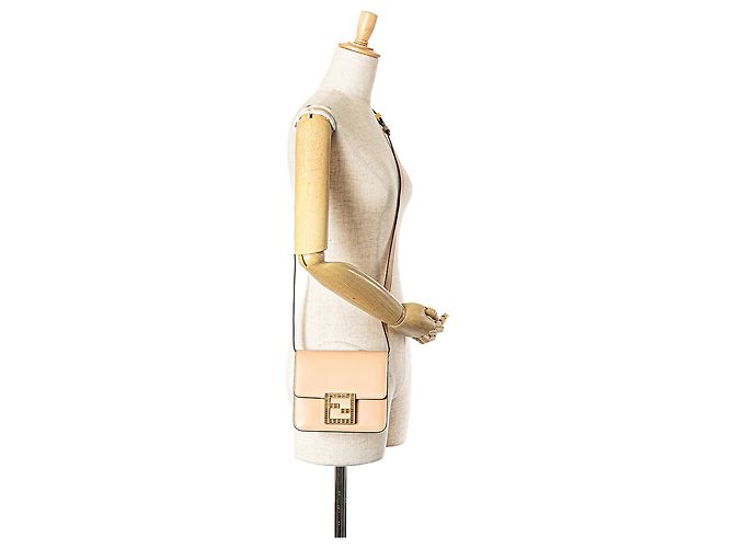 Fendi Beige in Pelle Crystal Fab Crossbody - vista 8