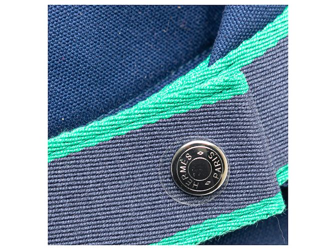 Étui Hermès Blue Small Toile Bride A Brac Bleu Bleu foncé - vue 11