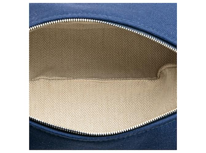 Étui Hermès Blue Small Toile Bride A Brac Bleu Bleu foncé - vue 4