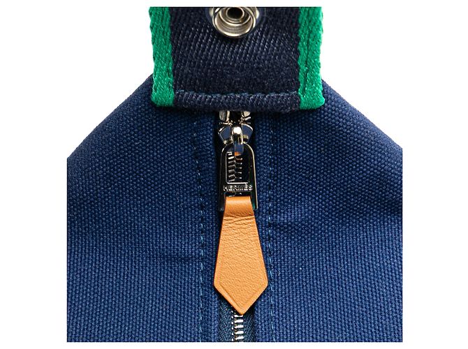 Étui Hermès Blue Small Toile Bride A Brac Bleu Bleu foncé - vue 7