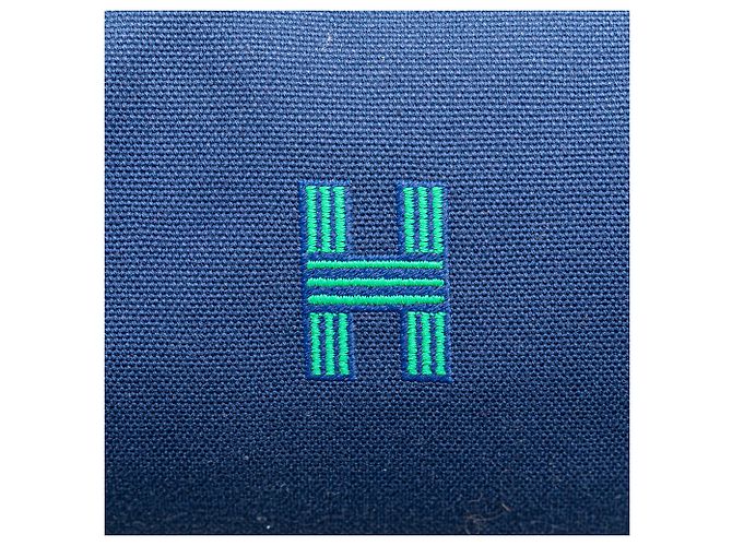 Étui Hermès Blue Small Toile Bride A Brac Bleu Bleu foncé - vue 8