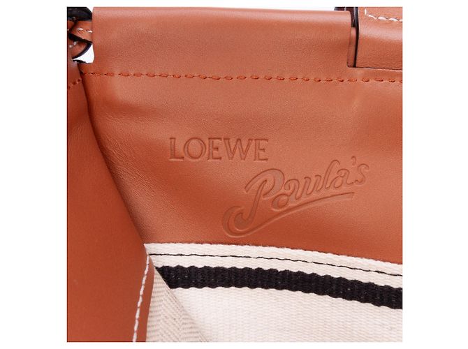 LOEWE Rot Paulas Ibiza Große Canvas Streifen Tasche - Ansicht 5