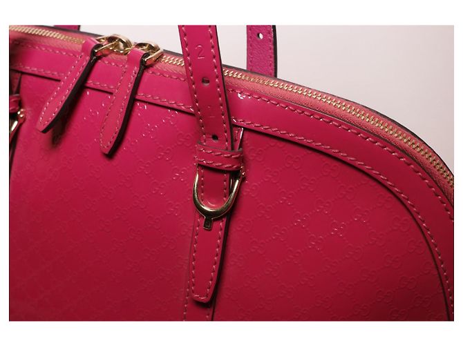 Borsa a mano Gucci in pelle verniciata rosa - vista 17