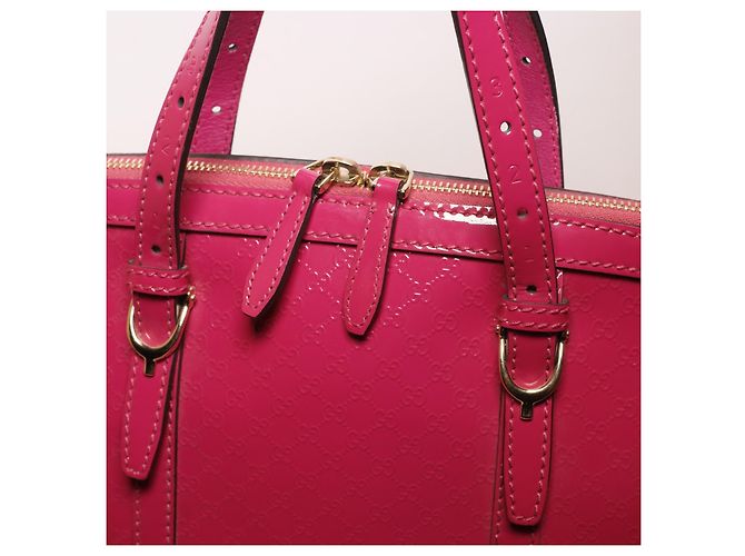 Borsa a mano Gucci in pelle verniciata rosa - vista 18