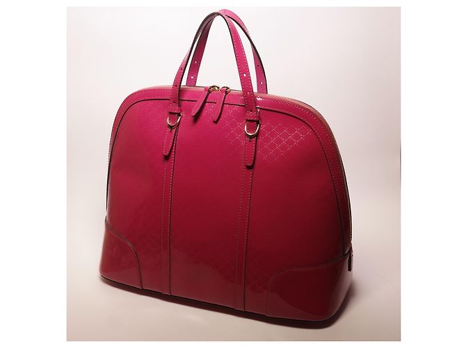 Borsa a mano Gucci in pelle verniciata rosa - vista 2