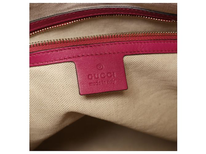 Borsa a mano Gucci in pelle verniciata rosa - vista 5