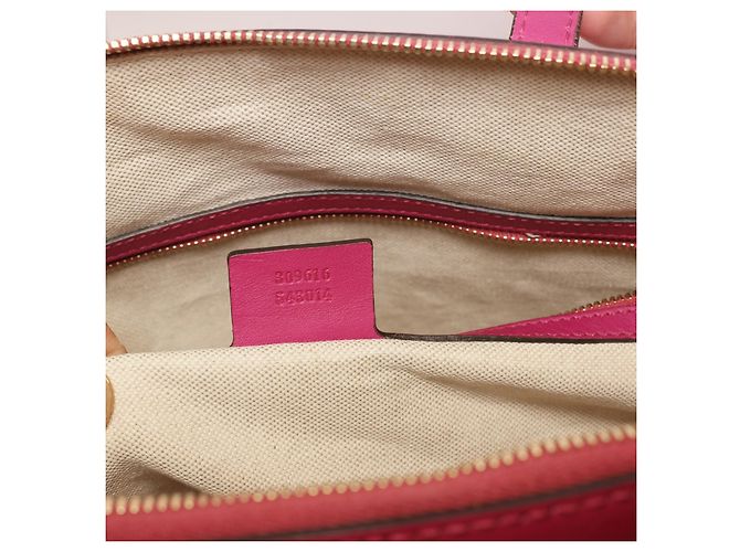 Borsa a mano Gucci in pelle verniciata rosa - vista 6