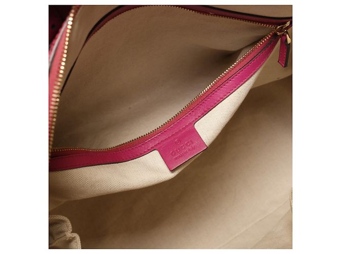 Borsa a mano Gucci in pelle verniciata rosa - vista 7