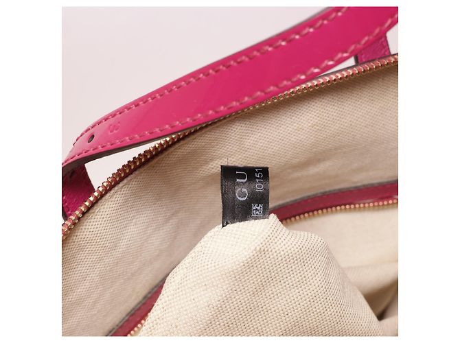 Borsa a mano Gucci in pelle verniciata rosa - vista 8