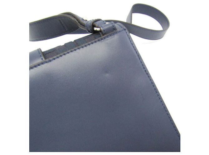 Fendi Flach Baguette Medium Schultertasche Marineblau - Ansicht 7