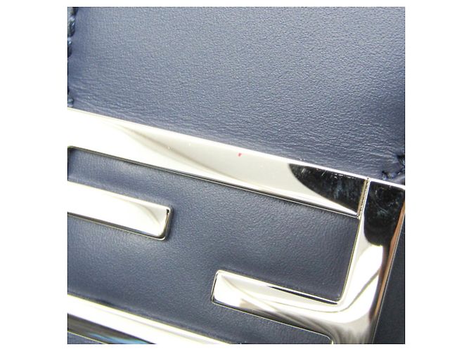 Fendi Flach Baguette Medium Schultertasche Marineblau - Ansicht 9