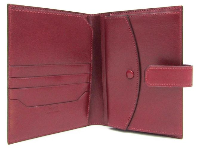 Hermès Billetera bi-fold Hermes Julla en Burdeos - vista 3
