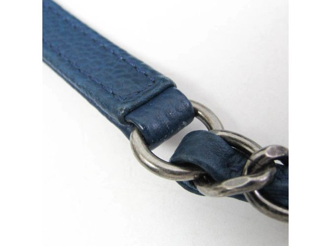 Borsa a mano in pelle di vitello grana marina Chanel Wild Stitch Blu navy - vista 12