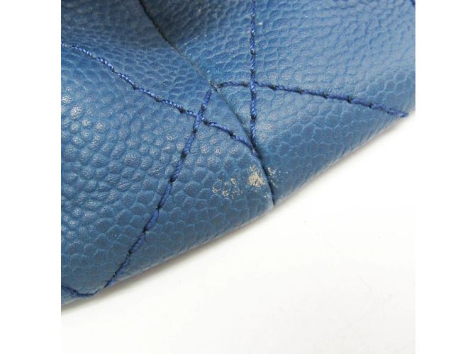 Borsa a mano in pelle di vitello grana marina Chanel Wild Stitch Blu navy - vista 7