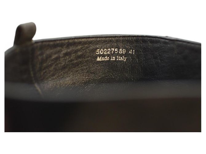 Hugo Boss Orange Schwarze Leder Plattformstiefel Größe 41 - Ansicht 13