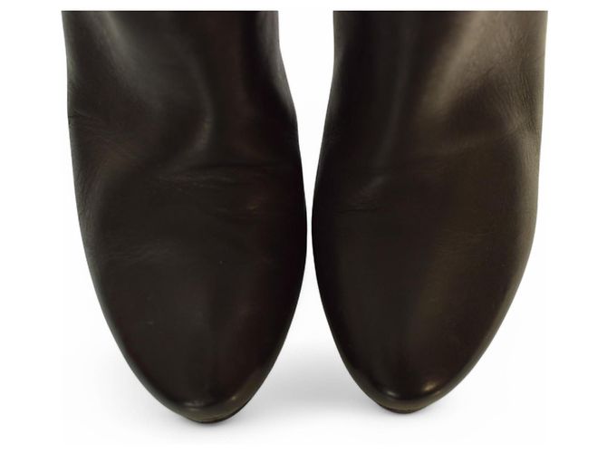Hugo Boss Orange Schwarze Leder Plattformstiefel Größe 41 - Ansicht 14