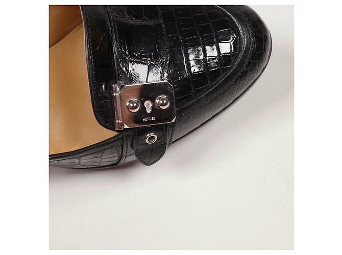 Hermès Incredibili tacchi in coccodrillo Hermes Classic Nero - vista 11