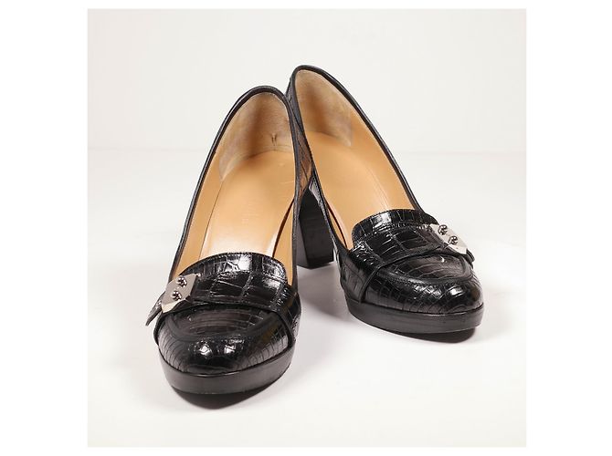 Hermès Incredibili tacchi in coccodrillo Hermes Classic Nero - vista 2